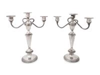 A Group of American Silver Candelabras and Holloware