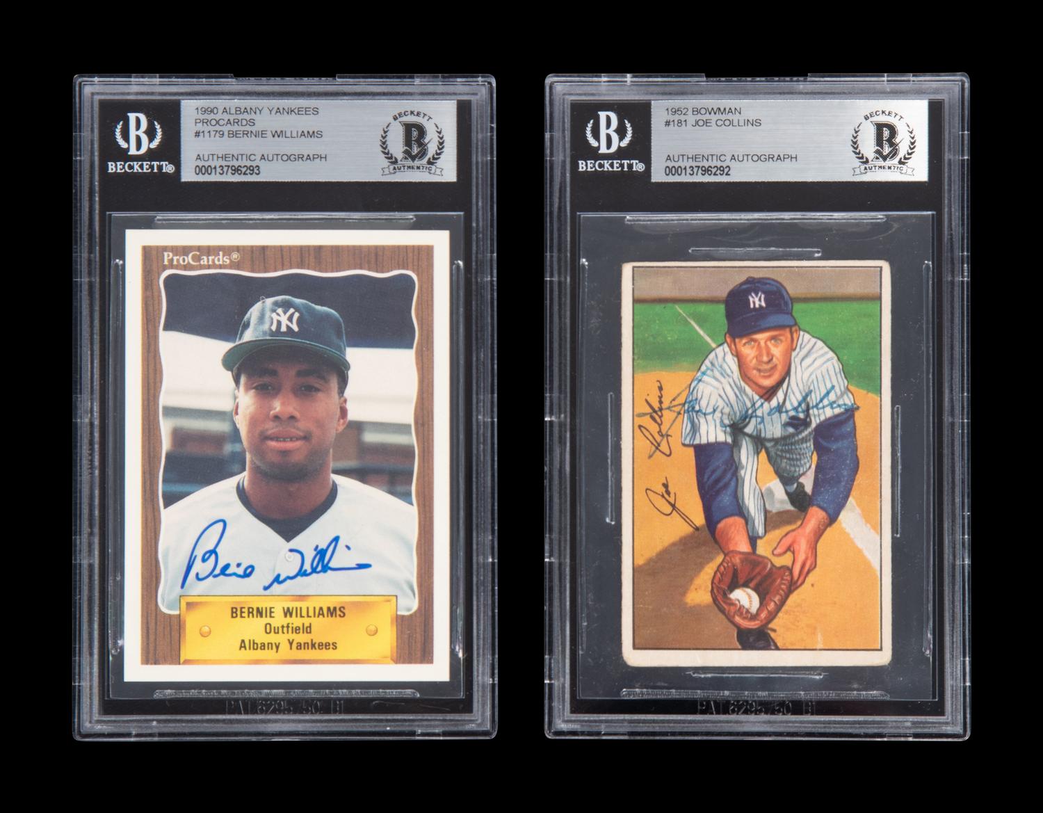 A Group of New York Yankees Signed Autograph Baseball Cards (Beckett Authentication Services Certified),