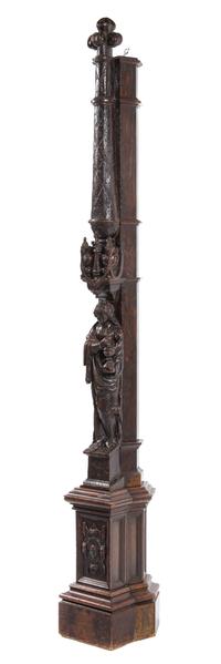 A Renaissance Carved Oak Post Height 78 inches. — LIKELY FLEMISH, DATED 1546