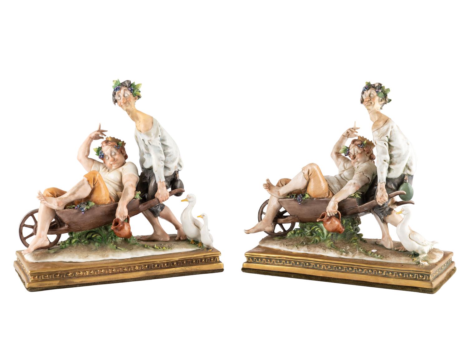 A Pair of Giuseppe Cappe for Capodimonte Figural Groups