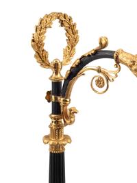 An Empire Gilt and Patinated Bronze Cantilevered Lamp