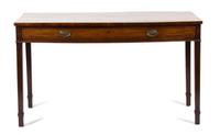 A George III Inlaid Mahogany Bow Front Sideboard Height 35 x width 60 1/2 x depth 28 inches. — 19TH CENTURY
