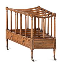 An English Satinwood and Rosewood Canterbury