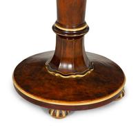 A Rosewood and Walnut Lobed Top Pedestal Base Side Table