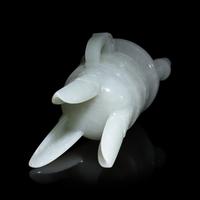 A Chinese Carved Pale Celadon Jade Tripod Vessel, Jia, Late Qing - Early Republic Period 晚清/民國 青白玉仿古斝