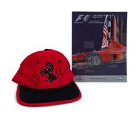 A Michael Schumacher Signed Autograph Ferrari Hat and Unsigned 2000 Indianapolis Formula 1 SAP United States Grand Prix Event Program,
