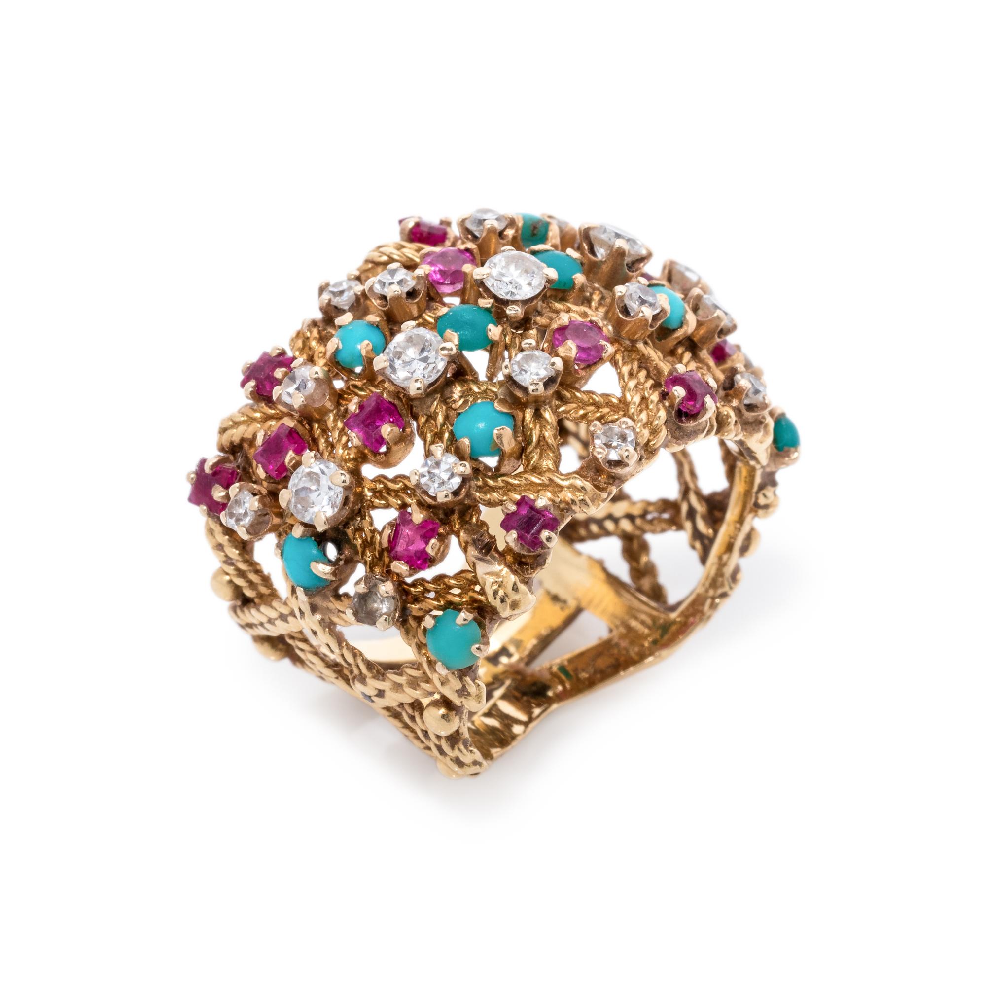 MULTIGEM AND DIAMOND RING
