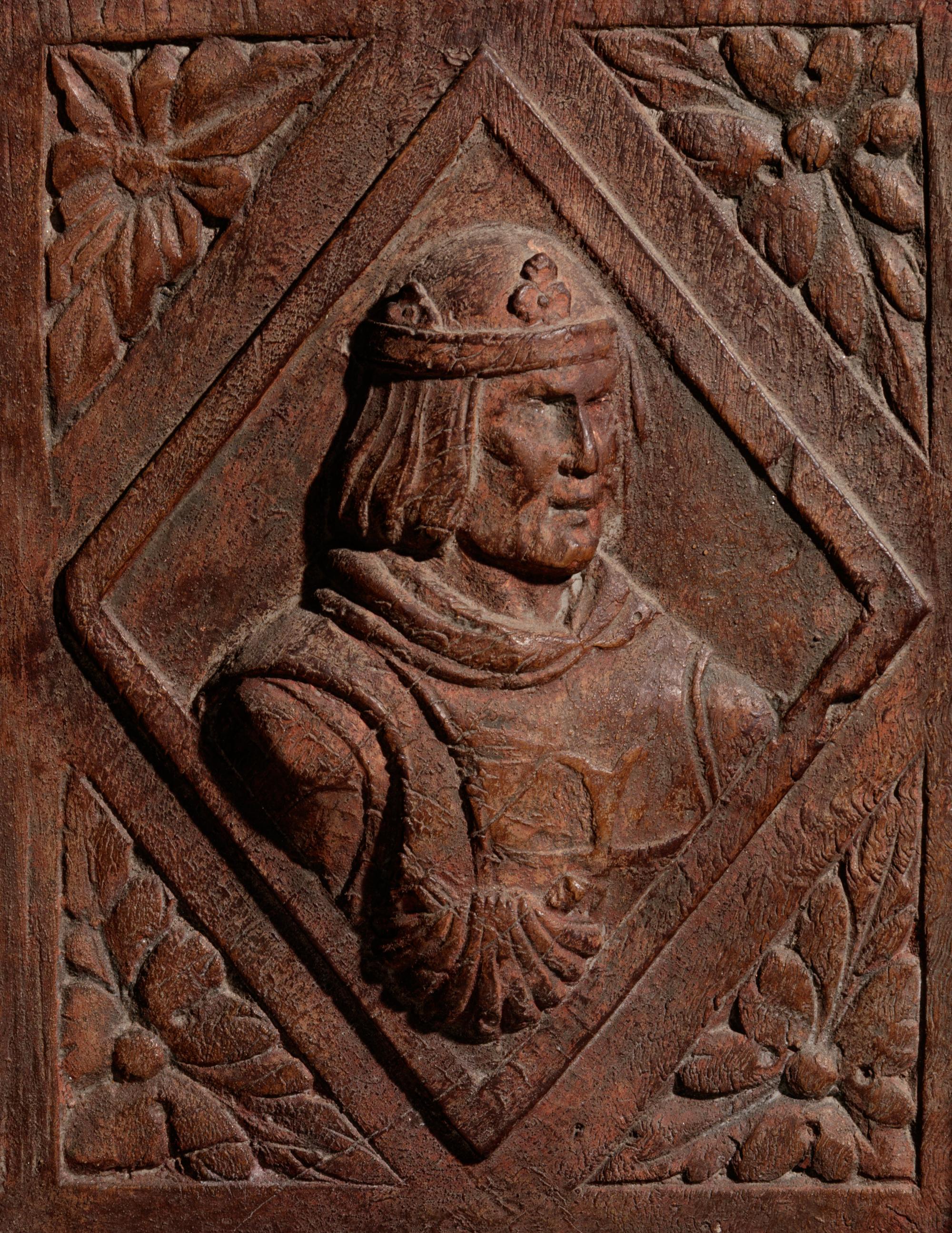 A Continental Terra Cotta Panel Cast from a Cabinet Door