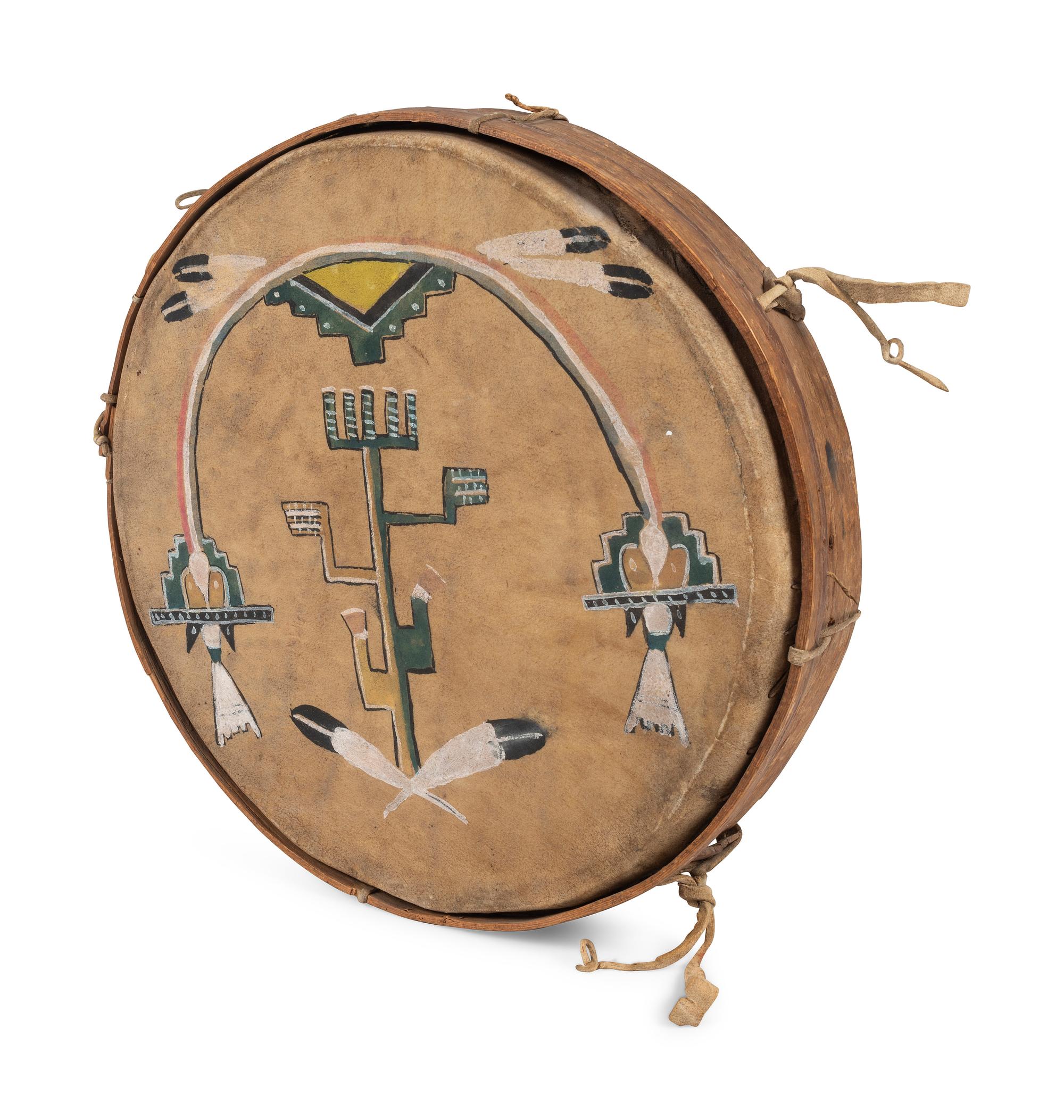 Hopi Painted Hide Drum