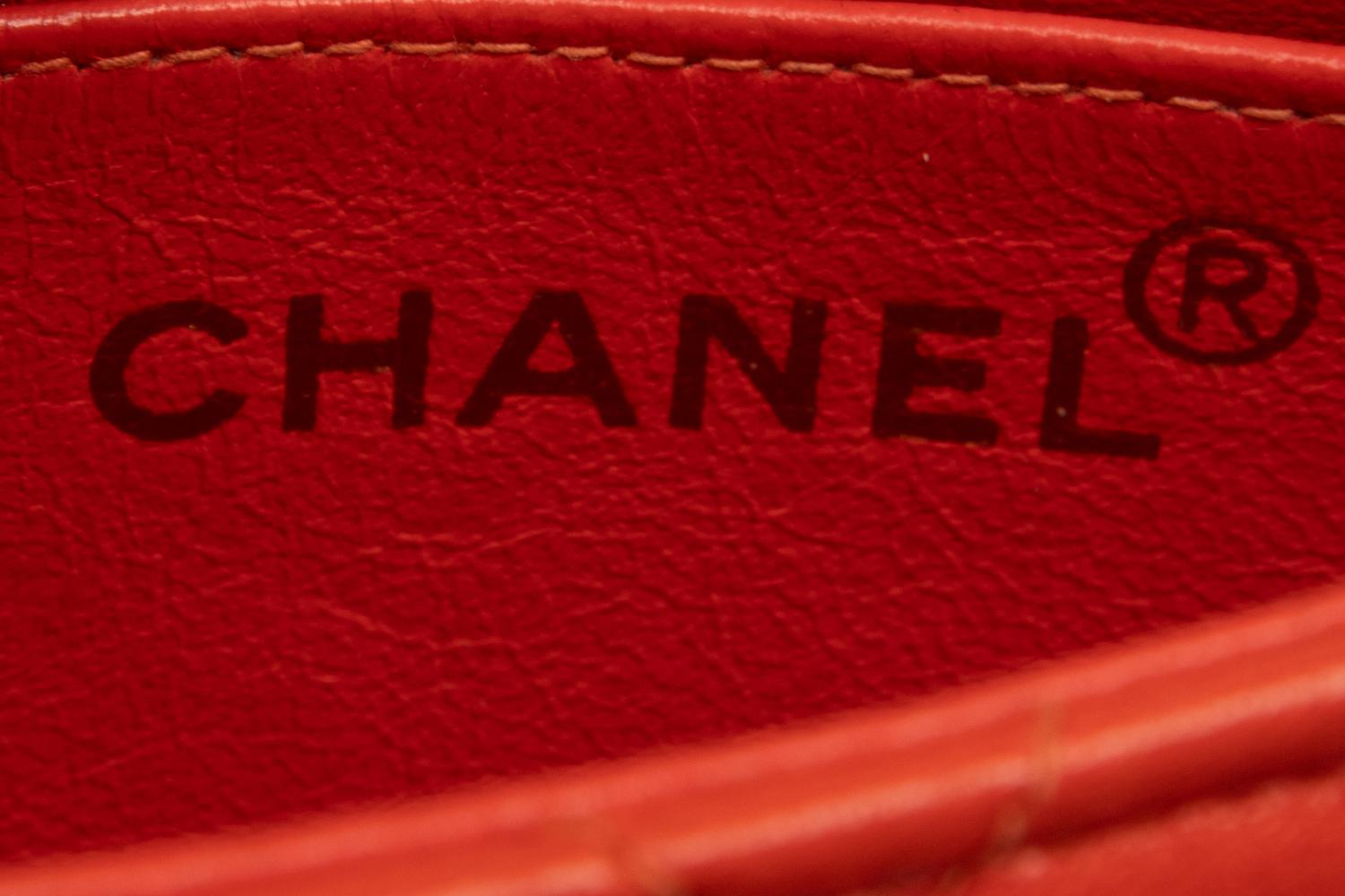 Chanel Quilted Crossbody Bag in Coral Lambskin
