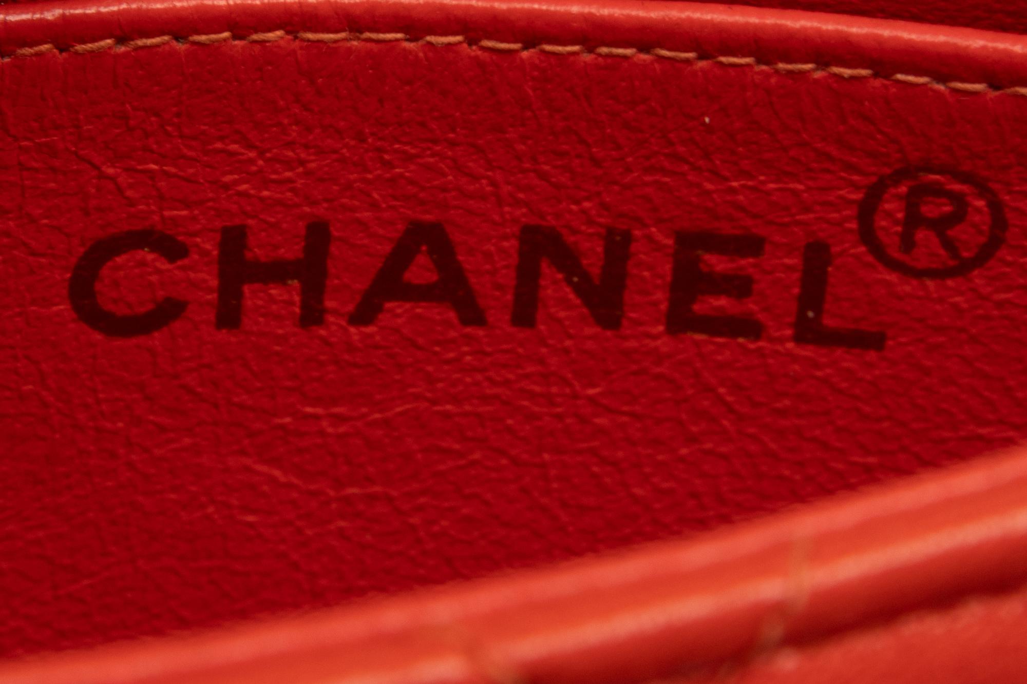 Chanel Quilted Crossbody Bag in Coral Lambskin