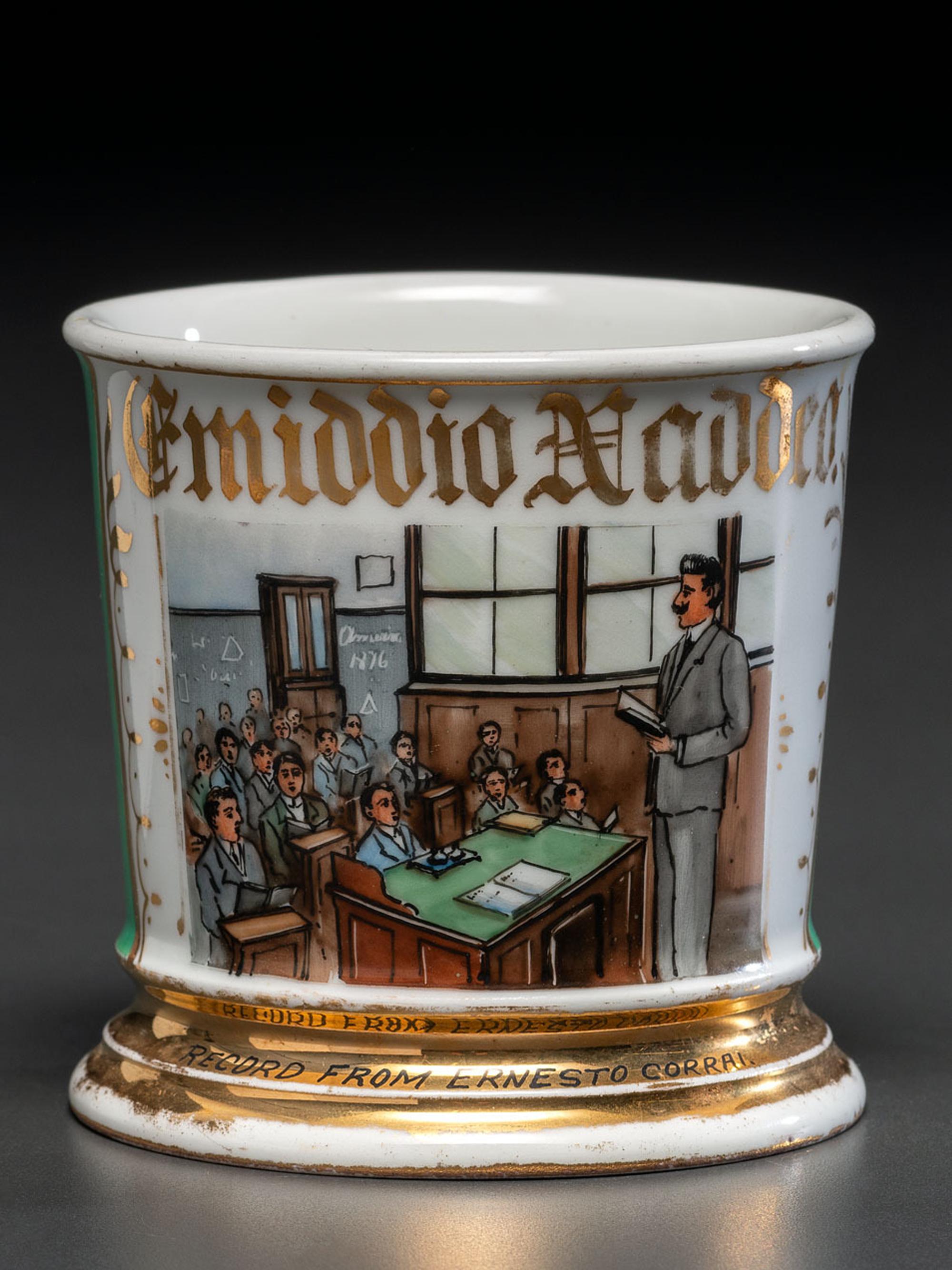 A Teacher's Porcelain Occupational Shaving Mug