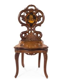 A German Marquetry Music Box Chair