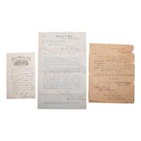 [AUTOGRAPHS & MANUSCRIPTS] -- [POLITICS]. WELLES, Gideon (1802-1878), Schuyler COLFAX (1823-1885), and F.W. SEWARD (1830-1915). A group of 3 autographs, comprising:
