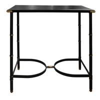 A Mid-Century Leather Topped Steel Table 29.5 " W x 19.25" D x 30" H — France, Mid-20th Century
