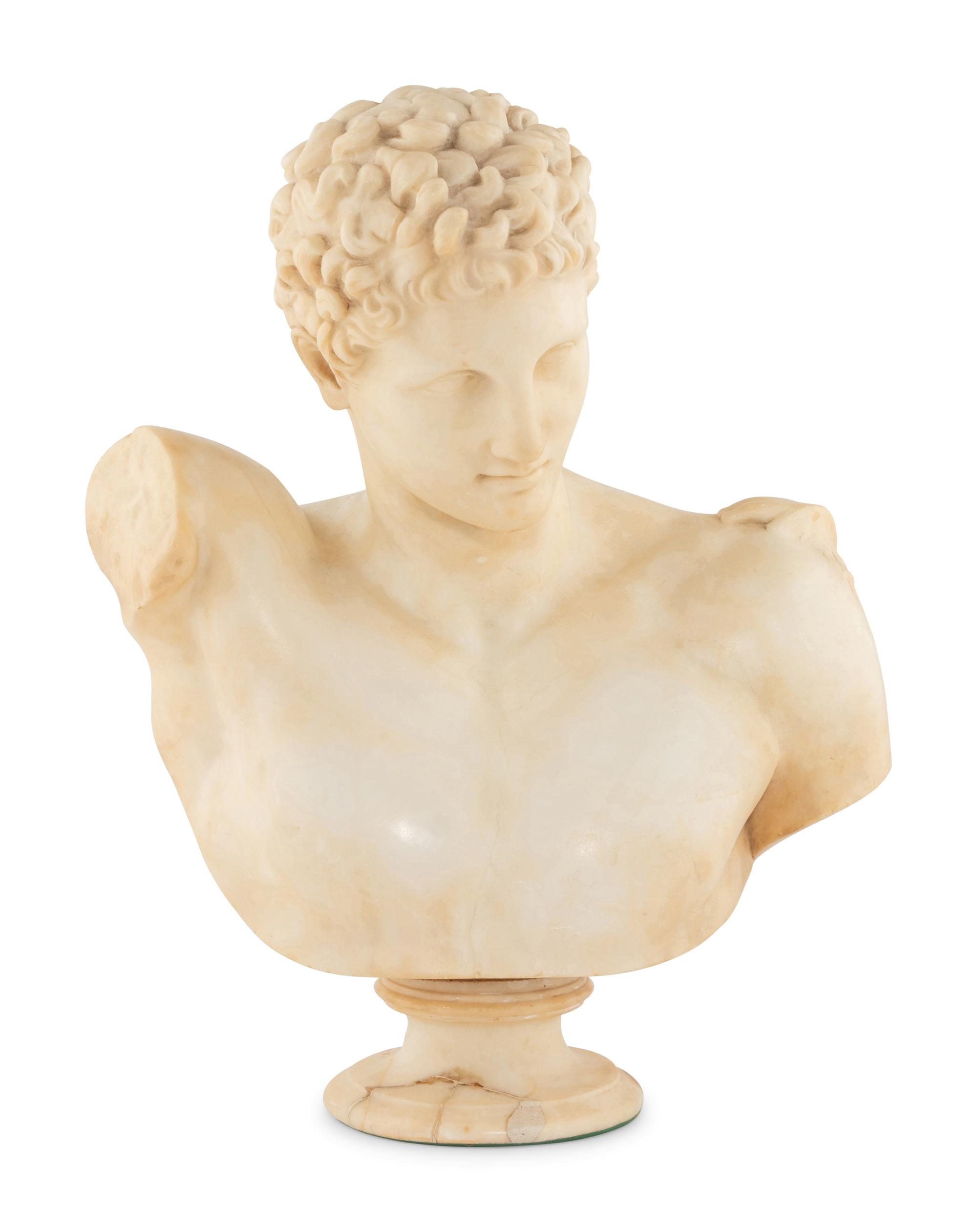 An Italian Marble Bust of Hermes of Praxiteles
