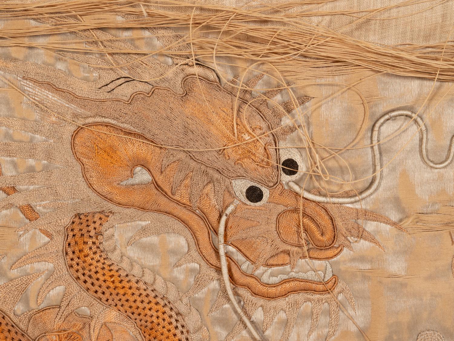 Three Chinese Embroidered Silk Panels