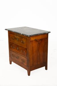 A German Walnut Four-Drawer Commode with Marble Top