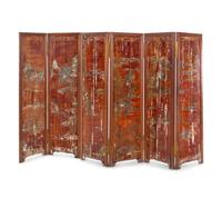 A Chinese Lacquer Six-Panel Floor Screen