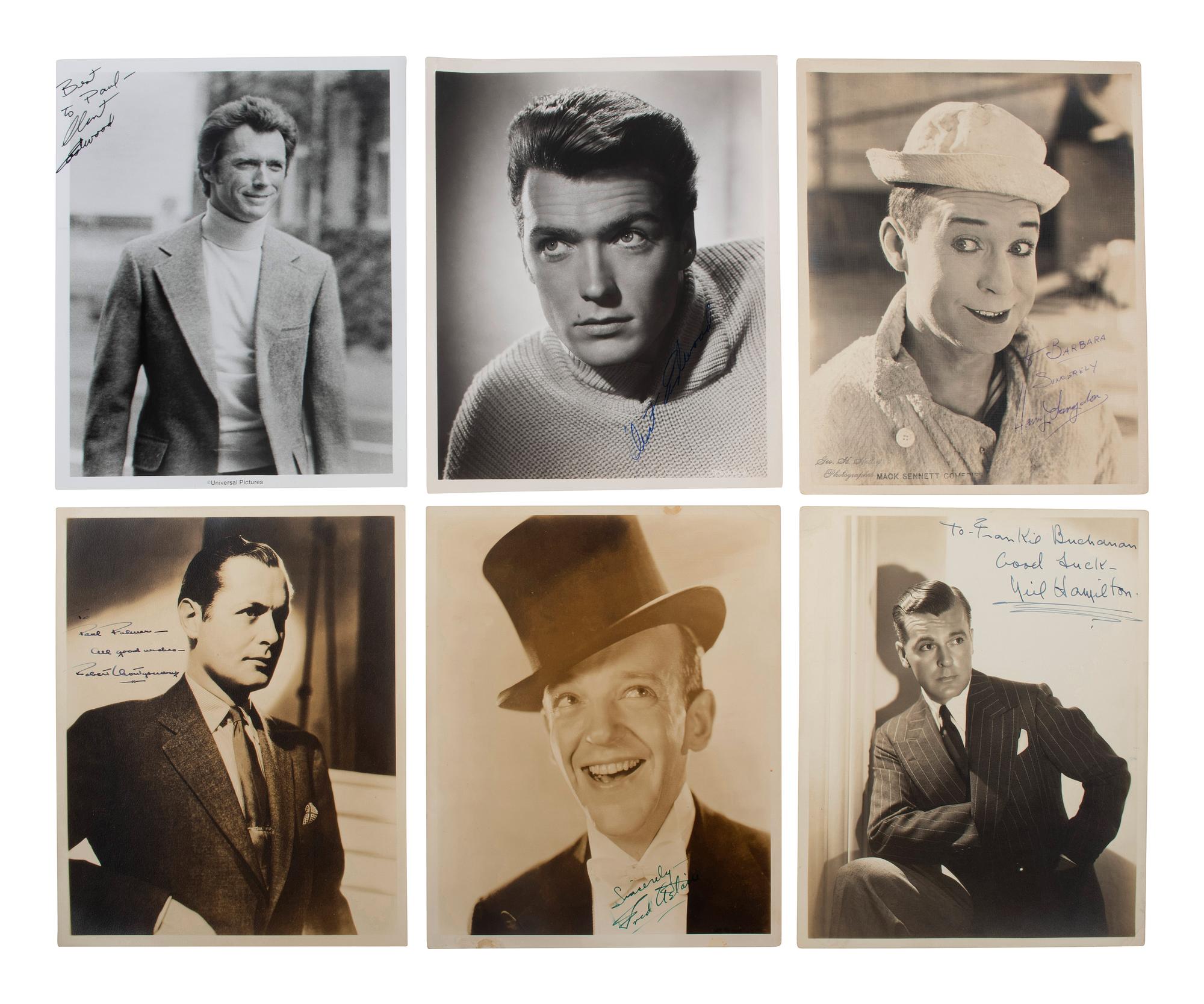 [HOLLYWOOD]. A collection of over 120 photographs and correspondence, most autographed by leading men from the 1920s-1970s, including: