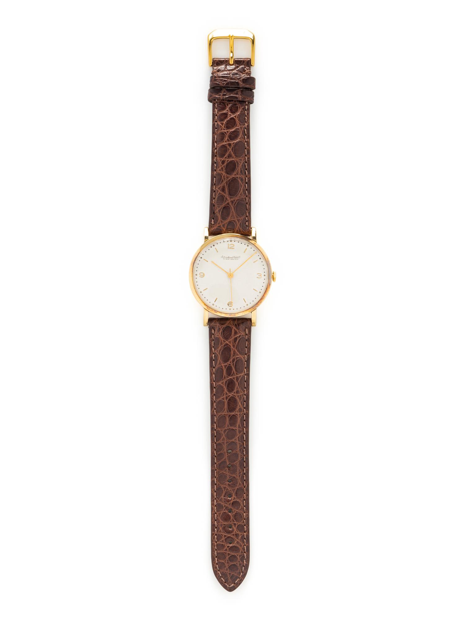 IWC, 18K YELLOW GOLD WATCH WITH IWC BUCKLE