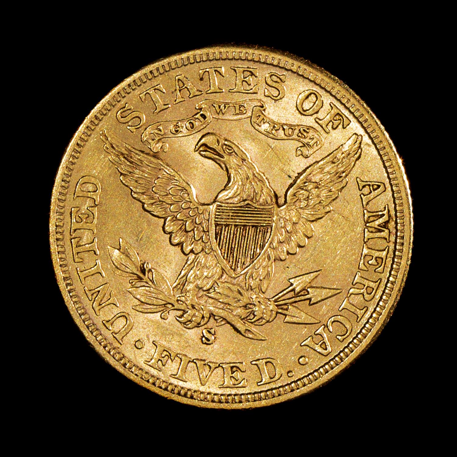 A United States 1885-S Liberty Head $5 Gold Coin