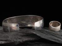 Northwest Coast Silver Avian Cuff Bracelet and Ring