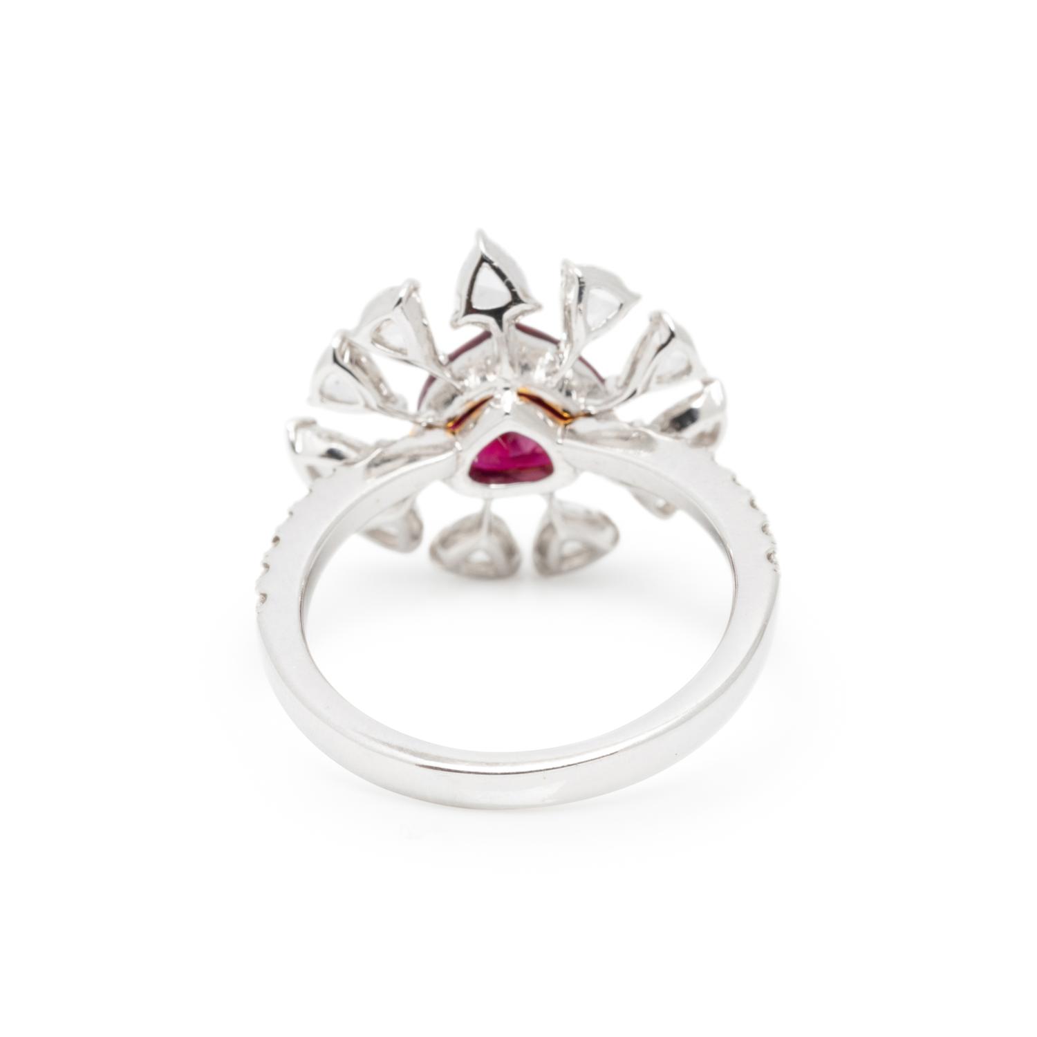 BURMESE RUBY AND DIAMOND RING