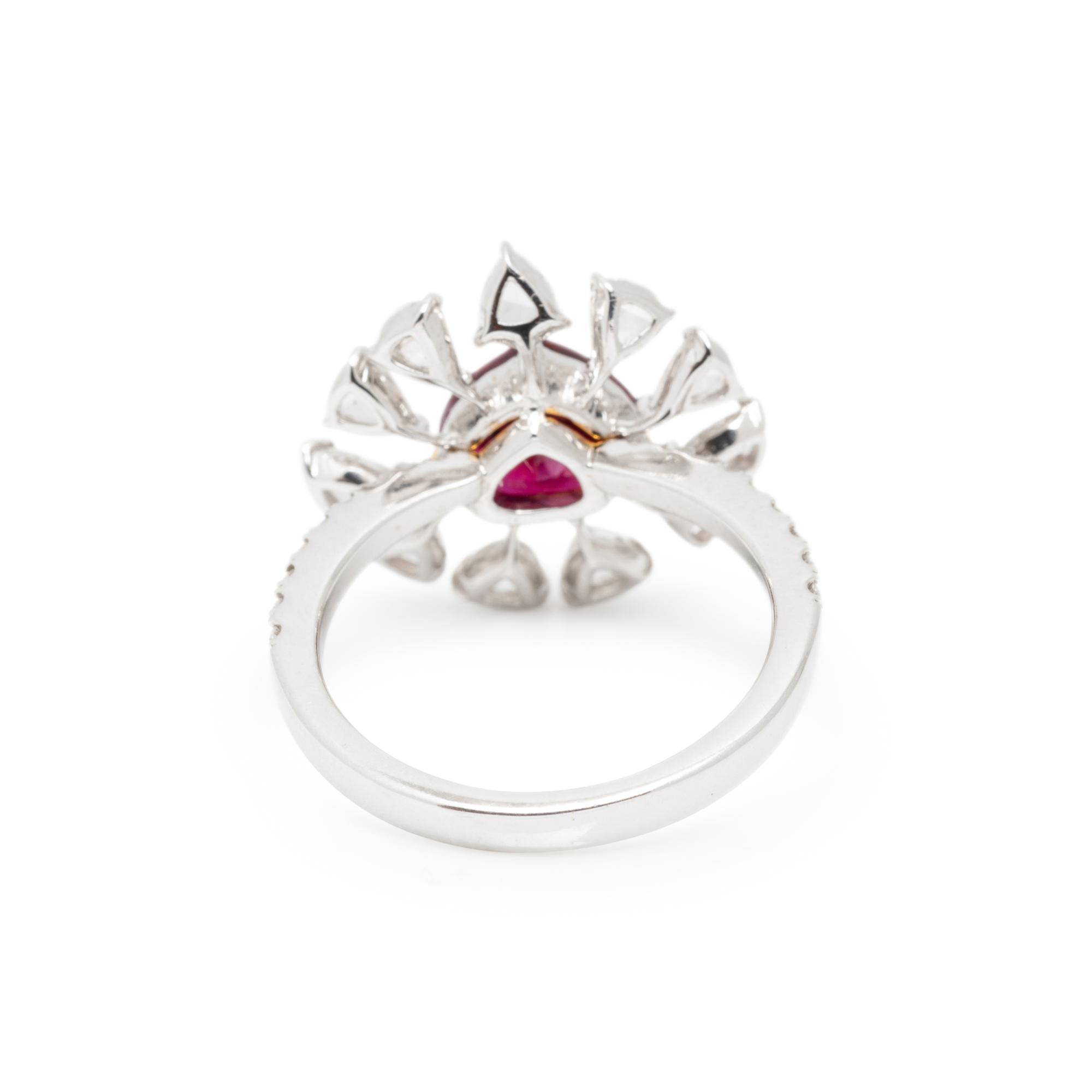 BURMESE RUBY AND DIAMOND RING