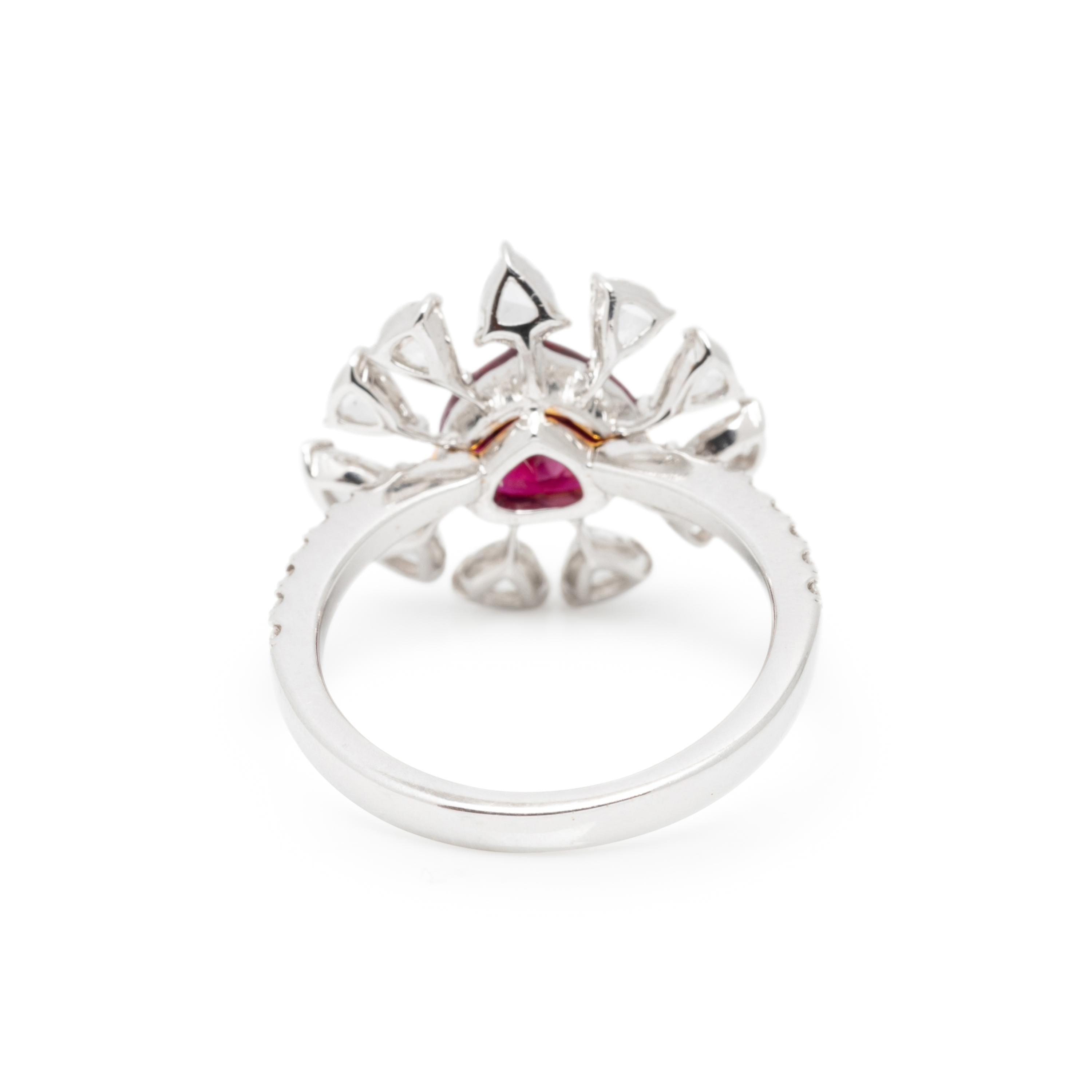 BURMESE RUBY AND DIAMOND RING