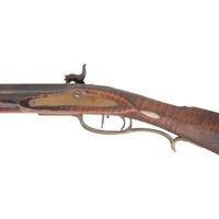 Full Stock Percussion Long Rifle with Four Piece Patchbox by William Lloyd with MM Maslin Lock