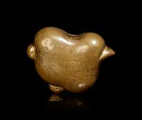 A Bronze Duck-Form Ojime
