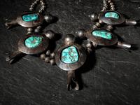 Large Navajo Sterling Silver and Turquoise Statement Necklace