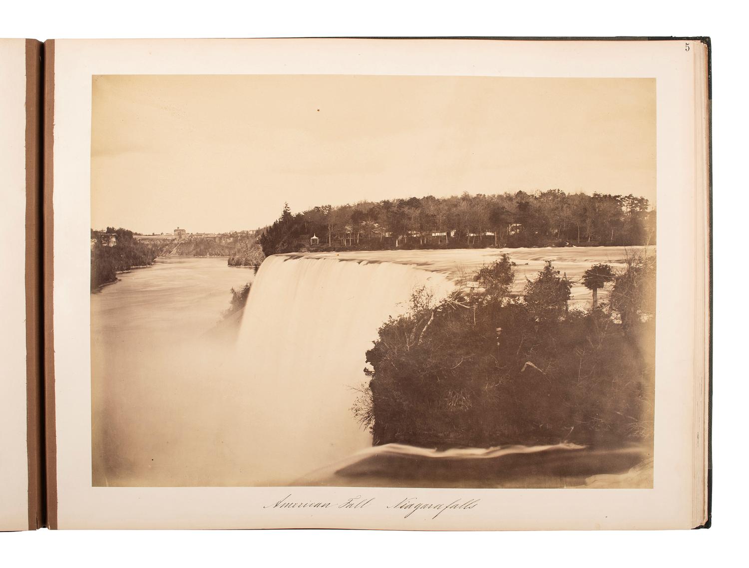 [NIAGARA FALLS, NY - EARLY PHOTOGRAPHY]. An album containing 20 views of Niagara Falls. Niagara Falls, New York, compiled in 1867.