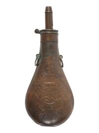 [CIVIL WAR]. Peace flask. Manufactured by Batty, Springfield, MA. 1858.