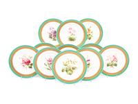 An English Hand-Painted Porcelain Dessert Service