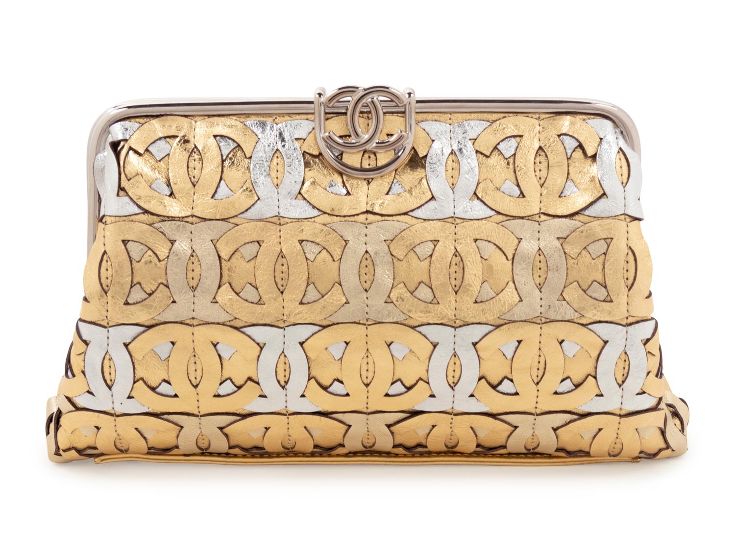 Chanel Die-Cut CC Metallic Leather Frame Clutch Bag, Spring 2008