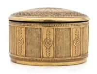 A Tiffany Studios Gilt Bronze Box, Height 4 1/8 inches.