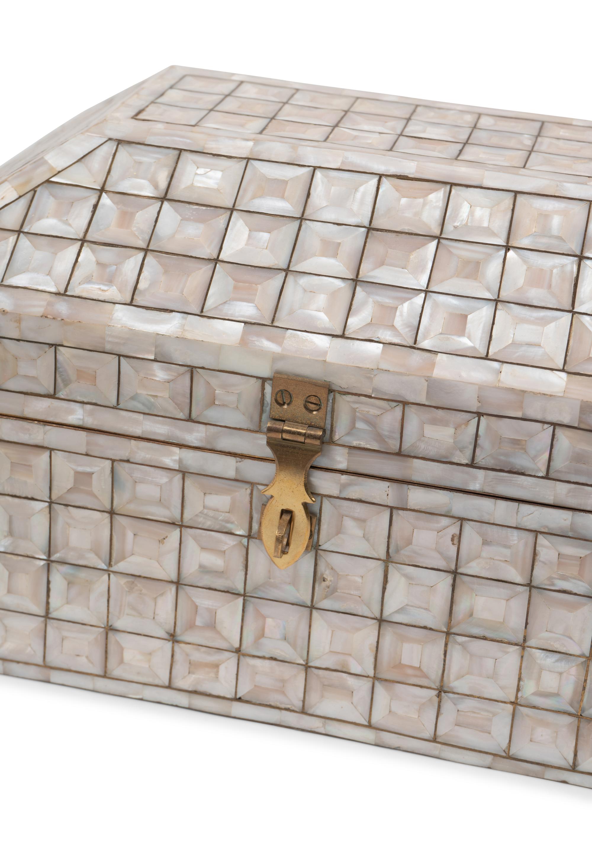 A Mother-of-Pearl Table Casket and a Bone Veneered Table Casket