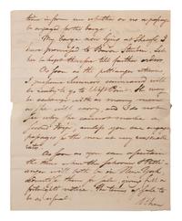 PICKERING, Timothy (1745-1829). Autograph letter signed ("Tim Pickering"), to Peter Anspach and Messr. Wolfe. Elizabethtown, 17 April 1784.