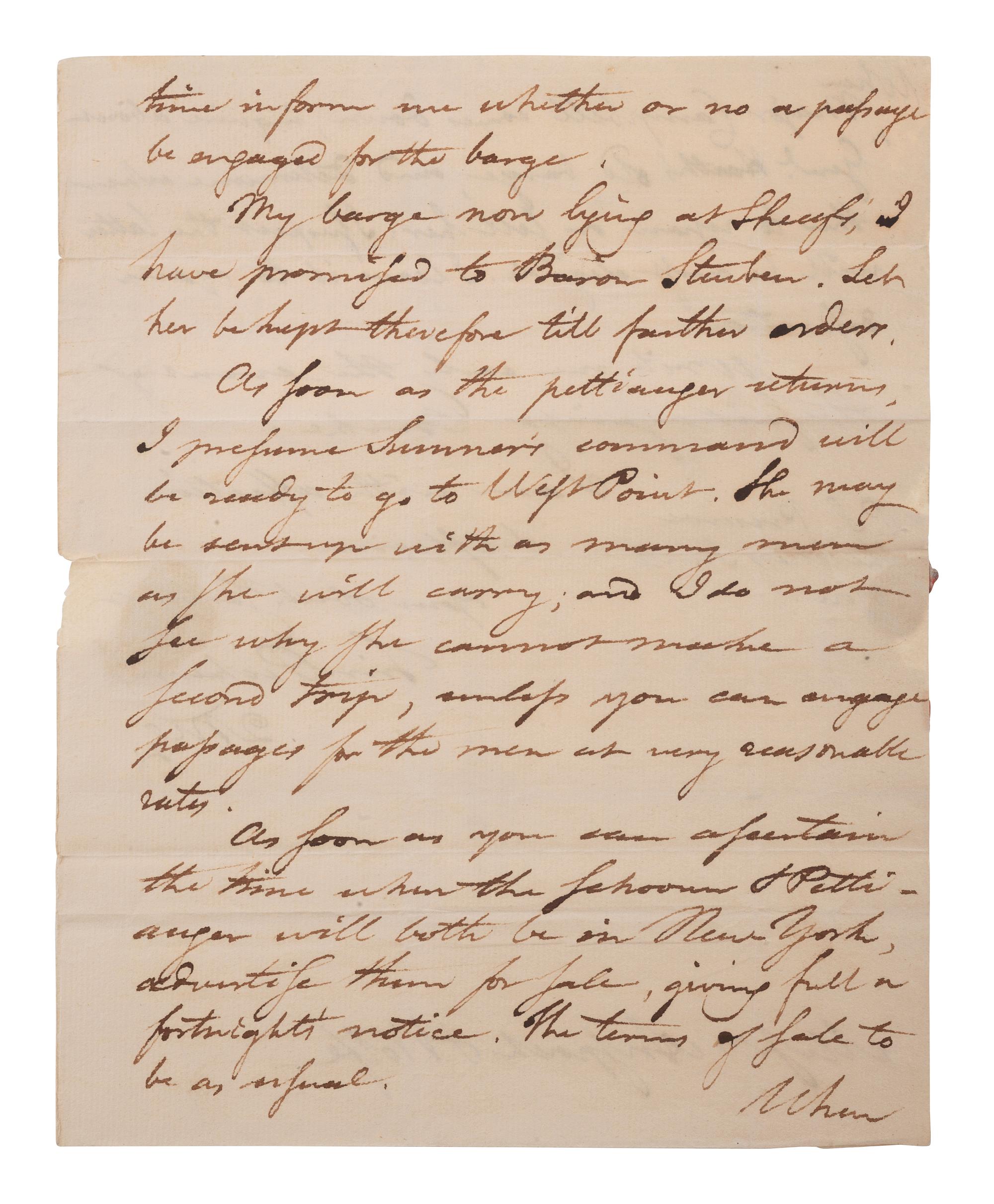 PICKERING, Timothy (1745-1829). Autograph letter signed ("Tim Pickering"), to Peter Anspach and Messr. Wolfe. Elizabethtown, 17 April 1784.