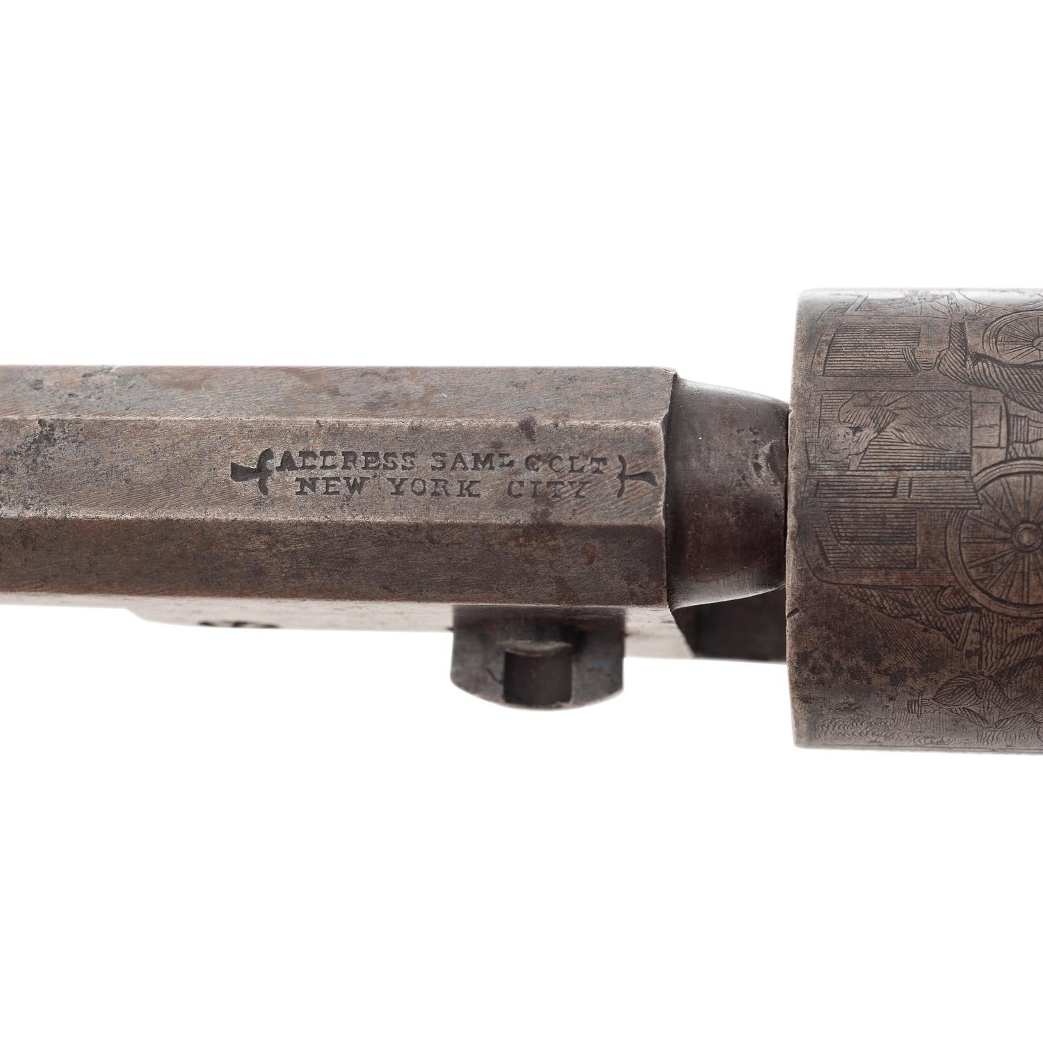 Colt Model 1849 Pocket Revolver Inscribed to Major E. Ewing - 4th NJ - with Archive including CDV, Shoulder Straps and Framed Printed Color Image