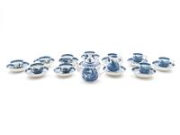 A Worcester Blue and White Porcelain Child's Tea Service — C. 1800