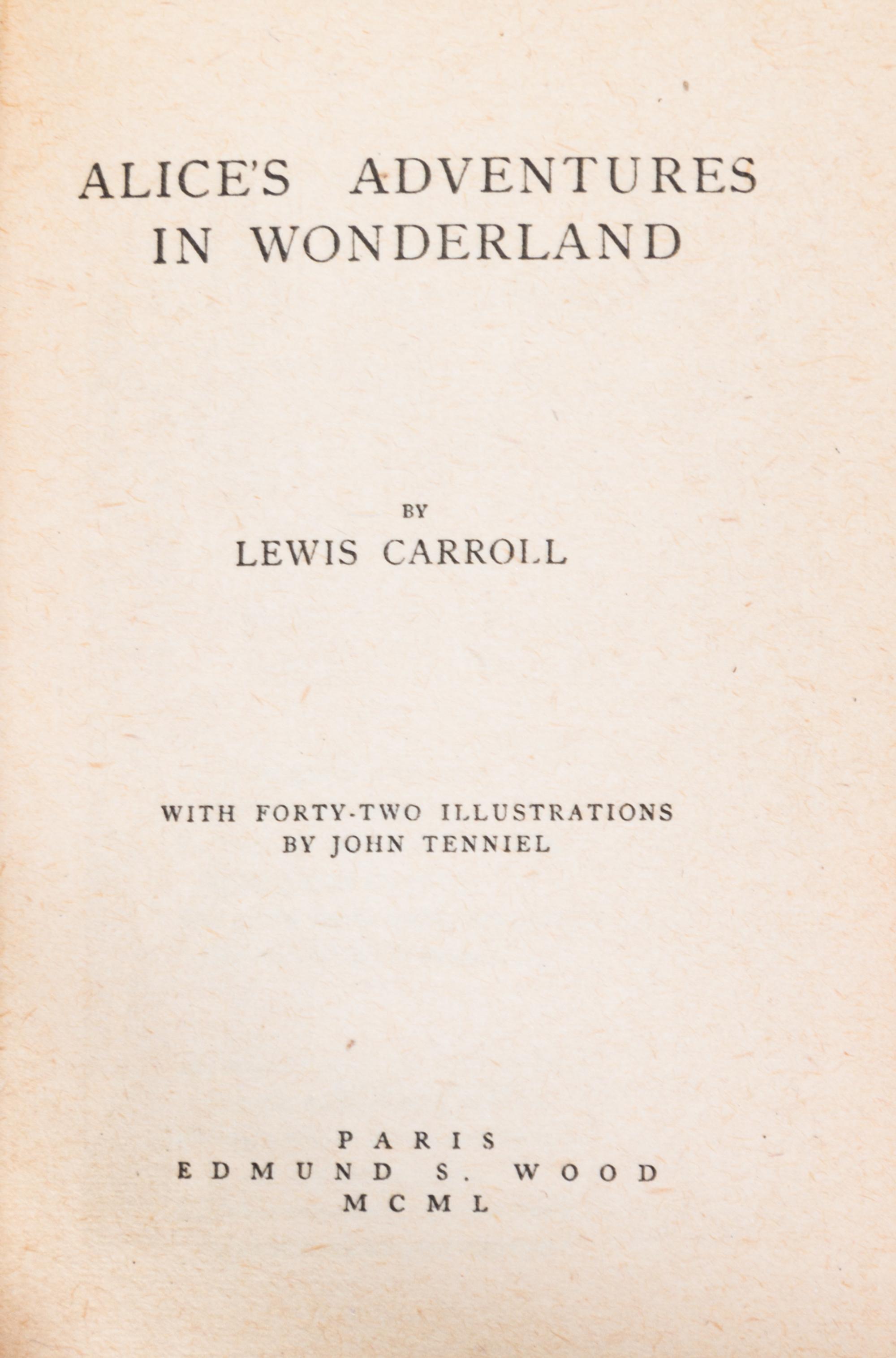 CARROLL, LEWIS. Alice's Adventures in Wonderland and Through the Looking Glass. Paris, 1950.