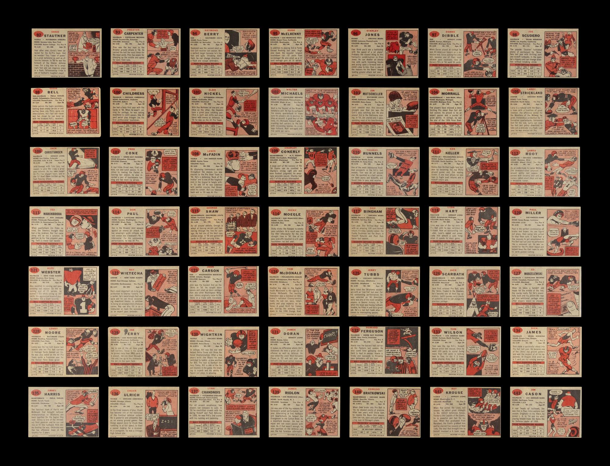 A Near Set of 1957 Topps Football Cards (150/154)