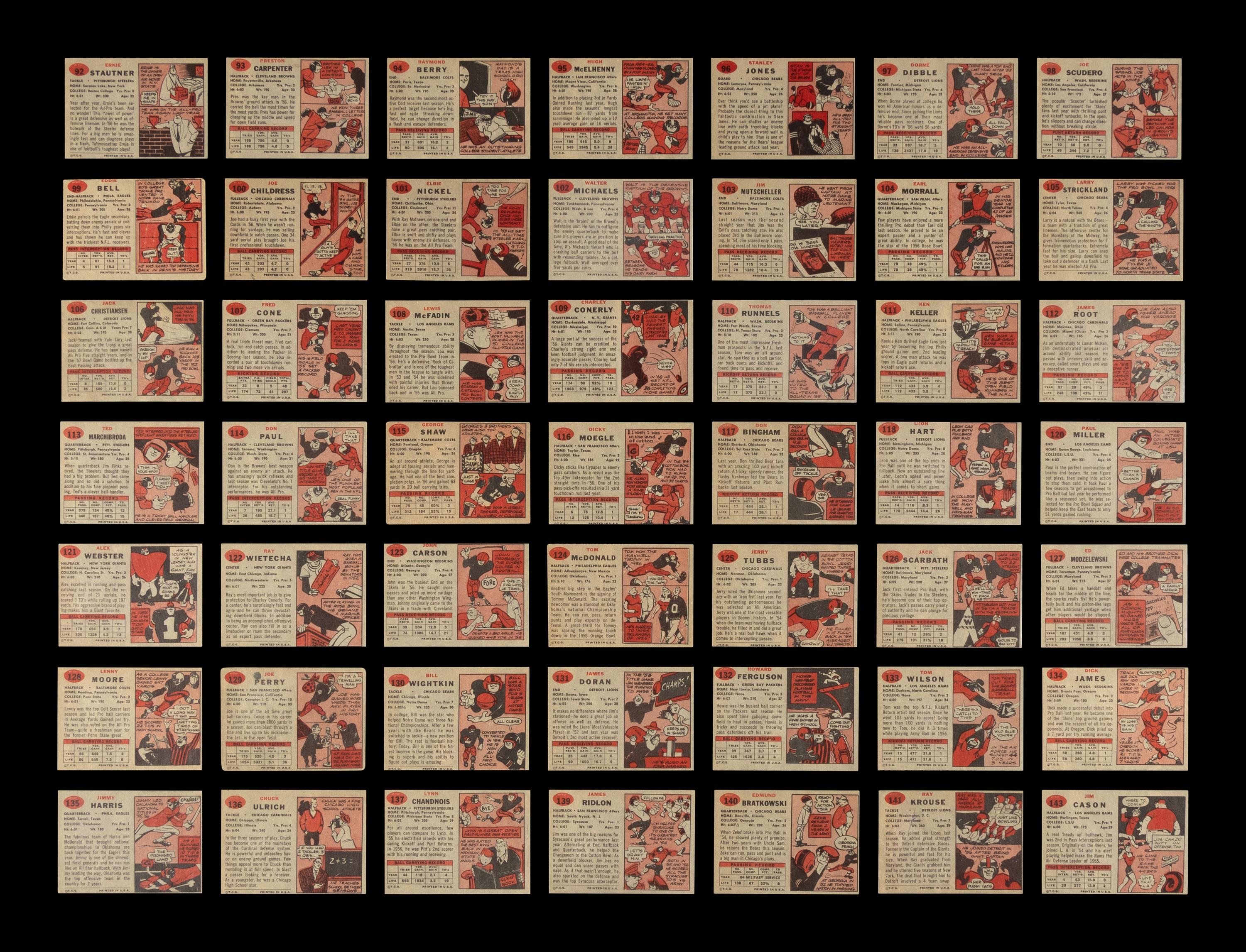 A Near Set of 1957 Topps Football Cards (150/154)