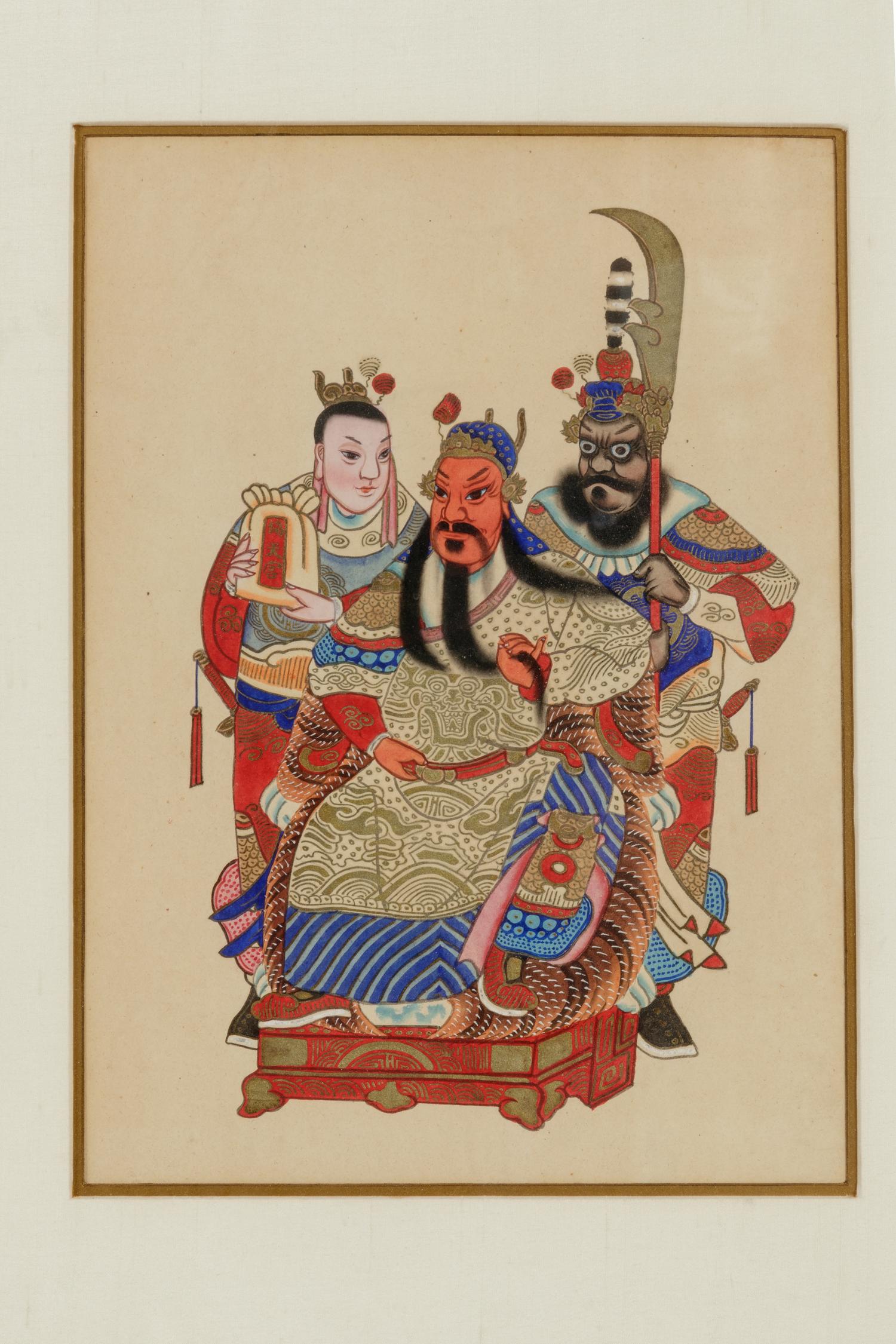 Three Chinese Ink and Color on Paper Paintings
