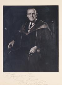 THOREK, MAX. Black and white photograph inscribed and signed ("Max Thorek" on mat.