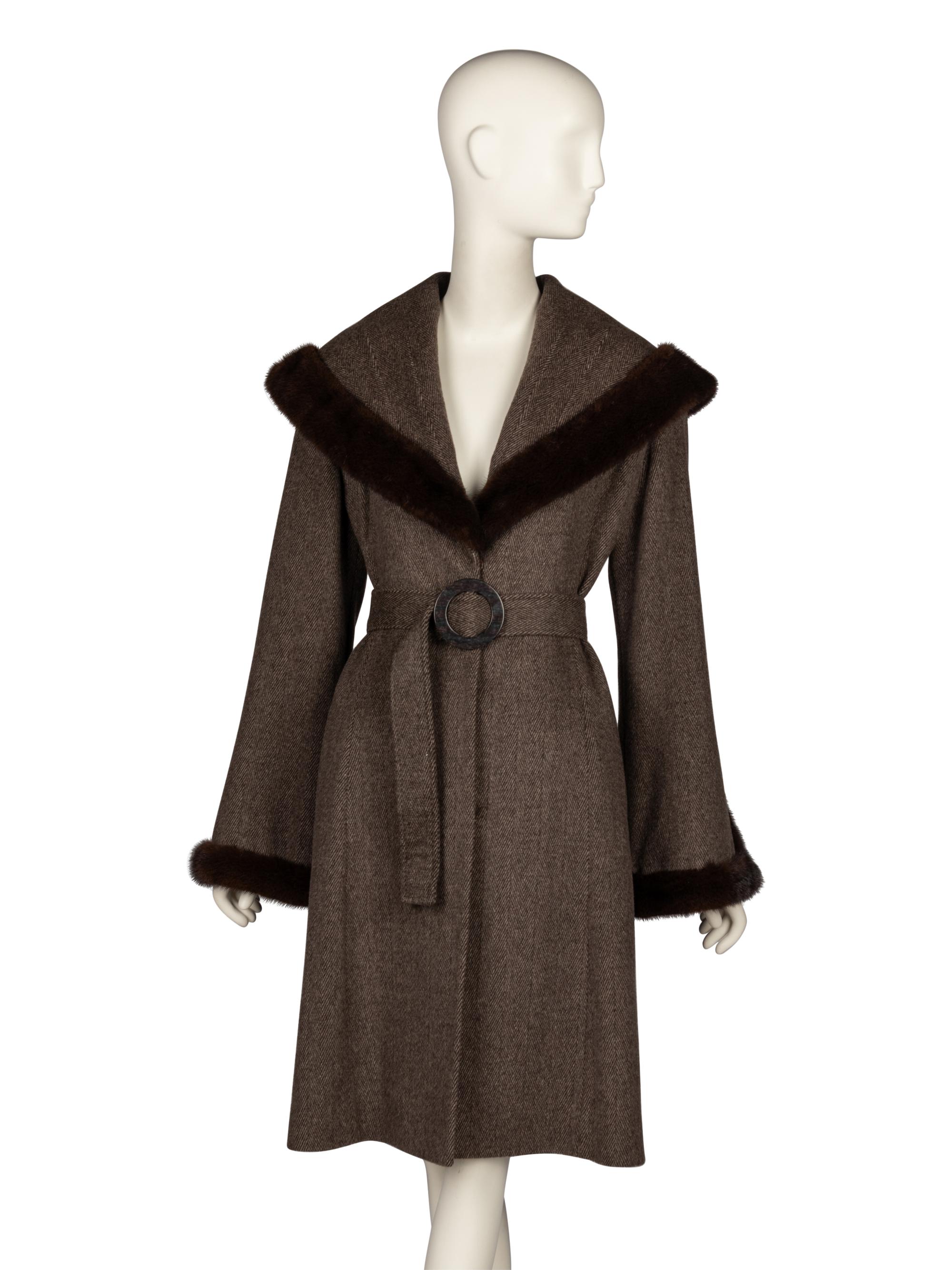 Loro Piana, Cashmere Coat with Mink Trim