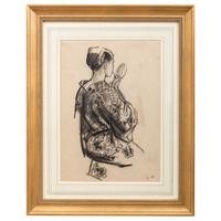 Woman in Kimono; Together with a Companion (Two Works)